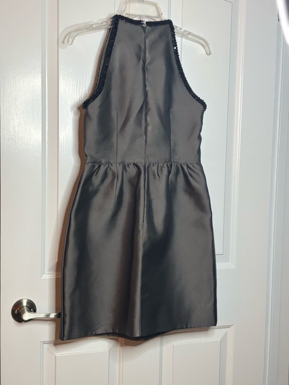 EUC Prada Women’s Charcoal Gray W Black Beads and Sequin Trim Dress size 40/ US4 - Picture 14 of 14